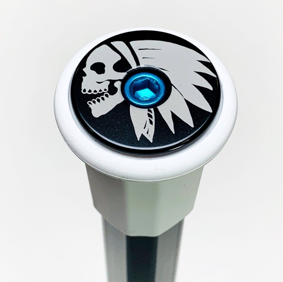 &quot;Indian Skull&quot; Lacrosse End Cap by KustomLax