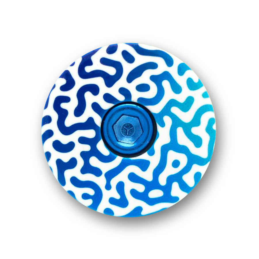 Blue Squiggle Gradient Bicycle Headset Cap