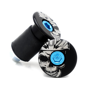 Cycling Skull Bicycle Bar End Plugs