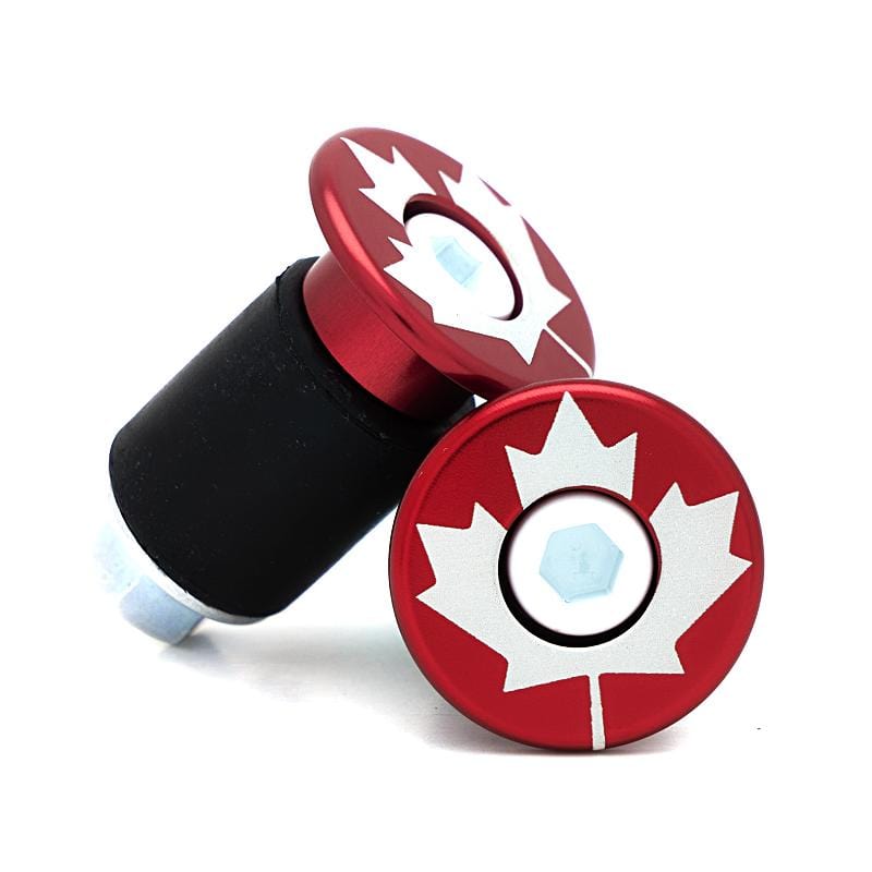 Maple Leaf Bicycle Bar End Plugs