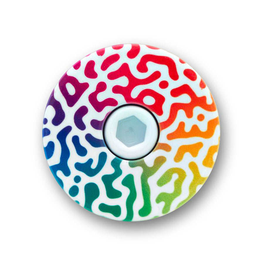 Rainbow Squiggle Gradient Bicycle Headset Cap